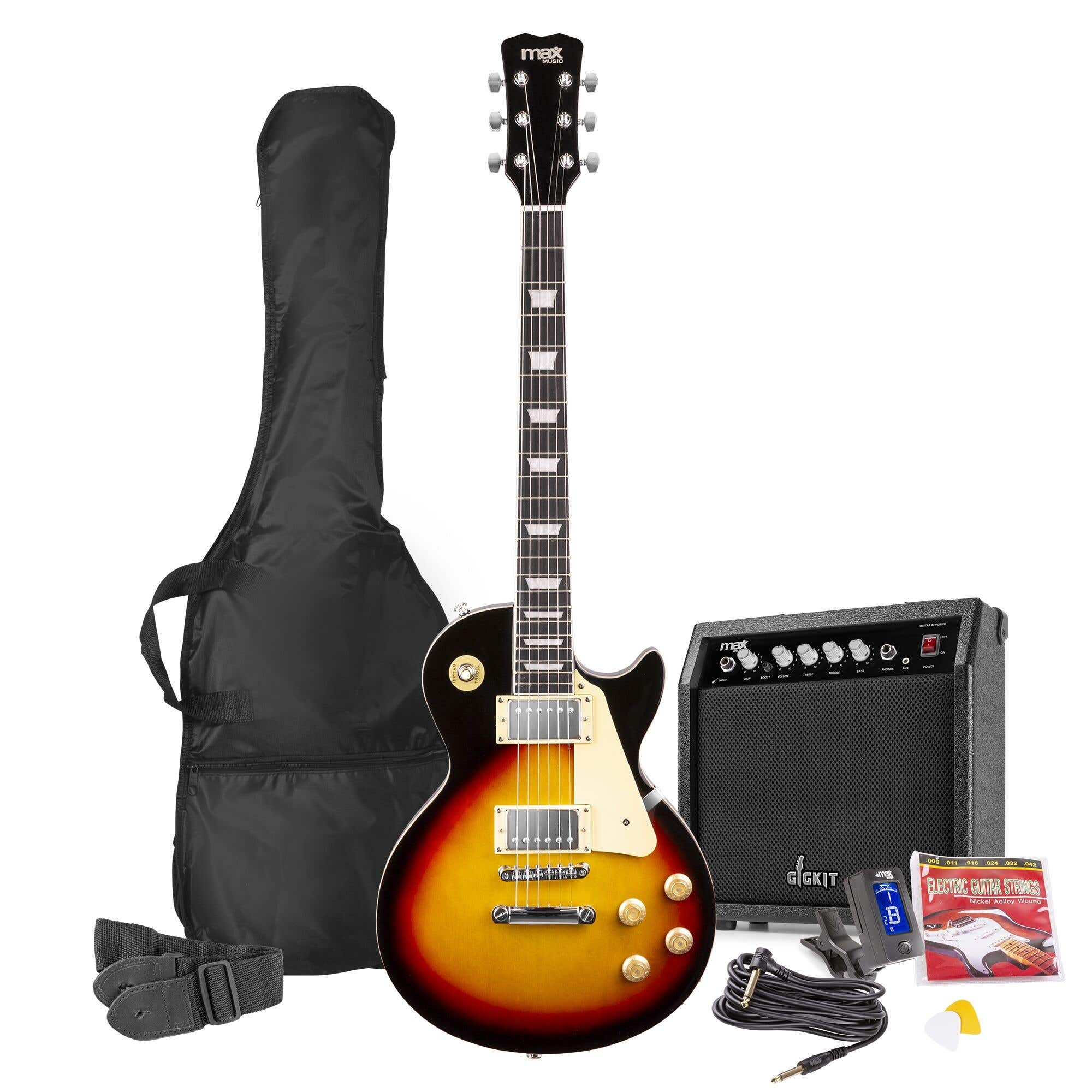 Reacondicionado - Max Gigkit LP - Guitarra eléctrica Pack completo con amplificador de 40 W y accesorios - Sunburst