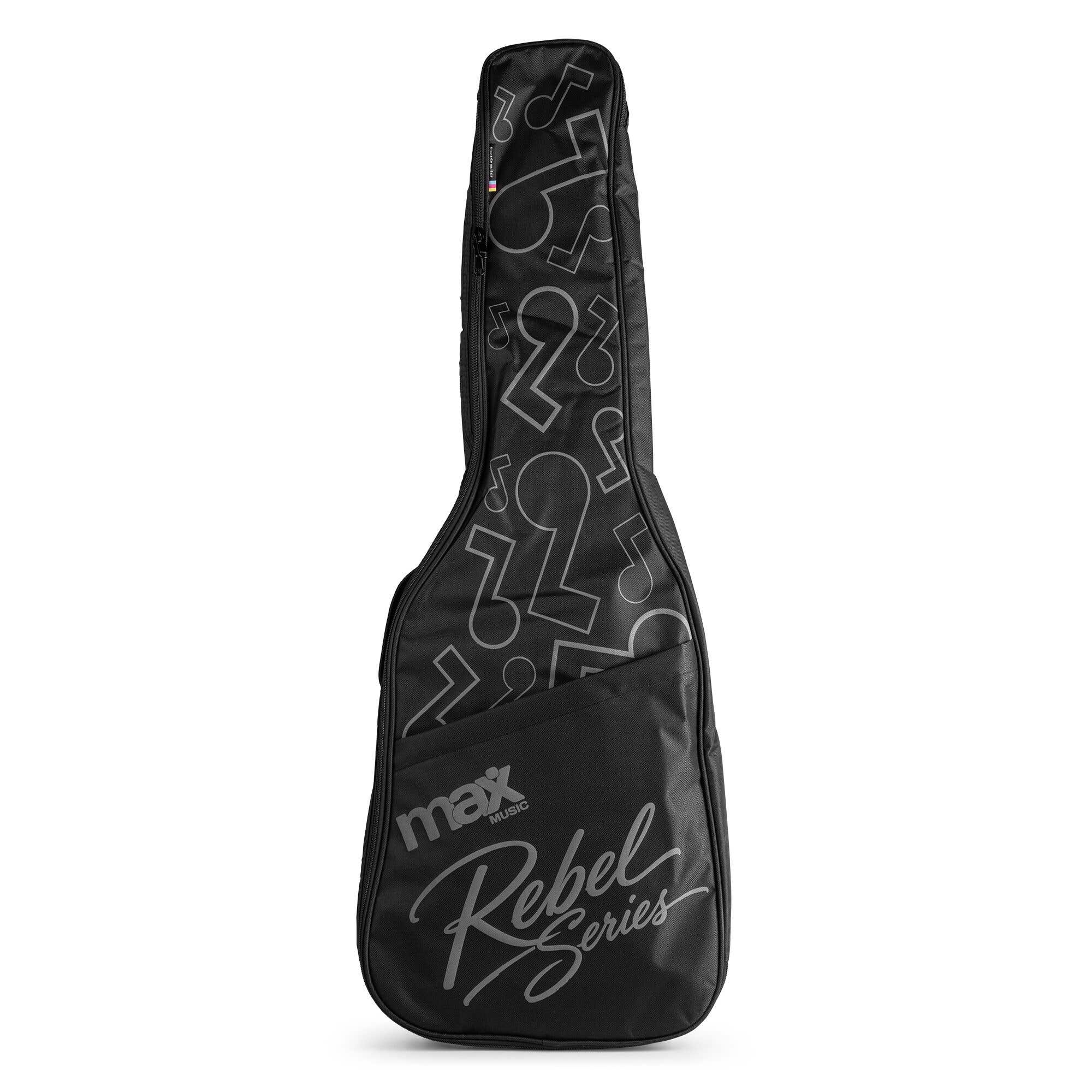 MAX EGB5 - Funda para guitarra eléctrica acolchada 5 mm, repelente al agua, correas tipo mochila, negra
