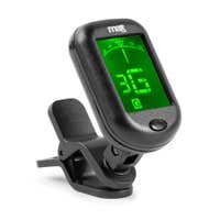 MAX UT15 - Afinador cromático de pinza para guitarra, bajo, ukelele y violín, LCD giratoria, negro