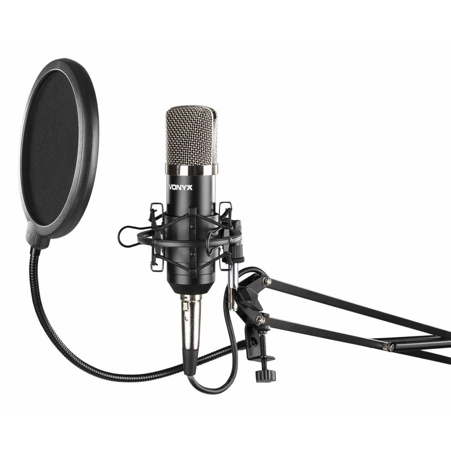 Reacondicionado - Vonyx CMS400 Conjunto Estudio / Micro de condensor con soporte y paravientos