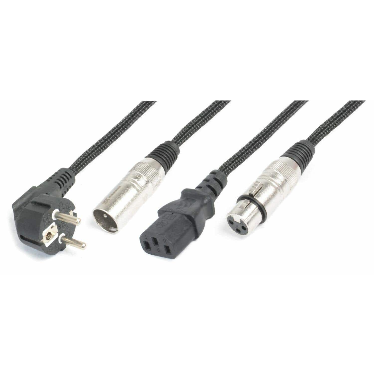 beamZ Pro CX10-10 Ligero Combi Cable Shuko - XLR M / IEC F - XLR F 10m