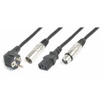 beamZ Pro CX10-10 Ligero Combi Cable Shuko - XLR M / IEC F - XLR F 10m