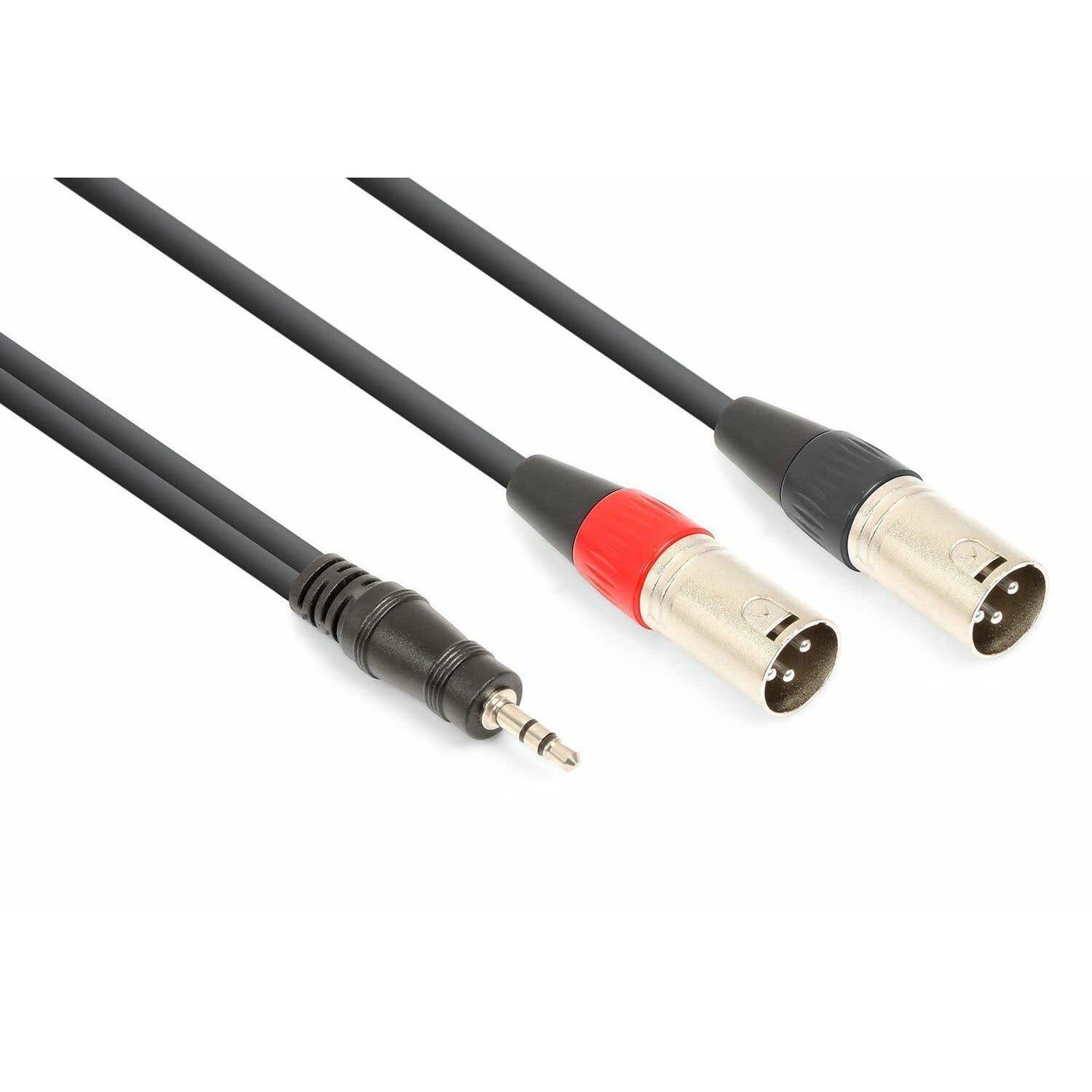 Vonyx CX322-1 Cable 2x XLR Macho - 3.5mm Stereo 1.5m