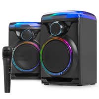 Fenton Track 2.0 – Altavoces bluetooth con microfono karaoke 120W con USB, LED y control de sonido, color negro