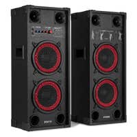 Fenton SPK-208 – Altavoces activos PA con doble woofer de 8”, Bluetooth, MP3 y sonido potente para fiestas y karaoke