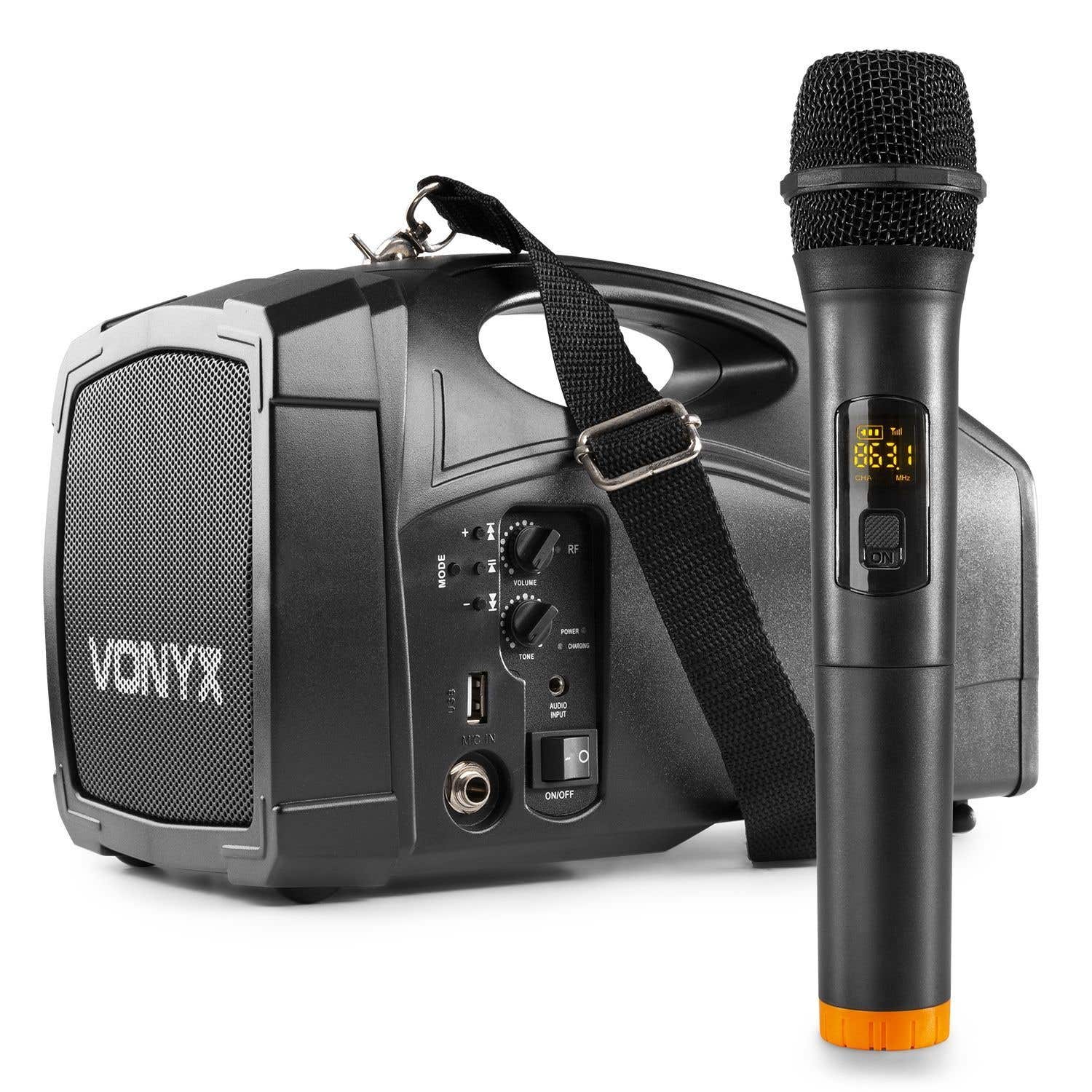 Reacondicionado - Vonyx ST014 Megafono con micro inalambrico y bateria UHF