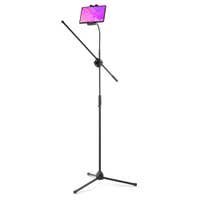 Vonyx MS10TH Pie de micrófono - trípode micrófono con soporte para tableta - Ajustable - Negro