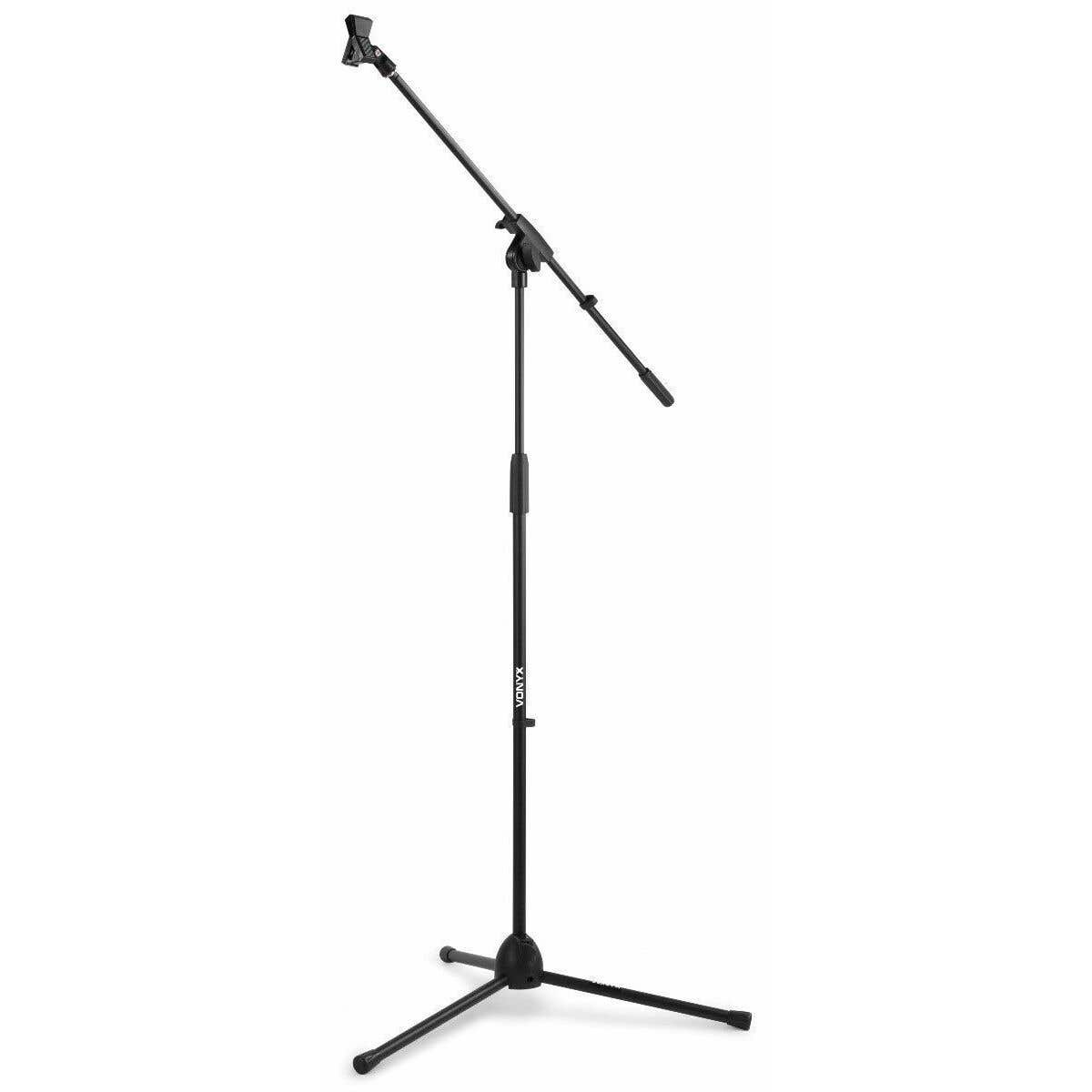 Vonyx MS10 Pie de microfono con pertiga, altura 1.6m, negro