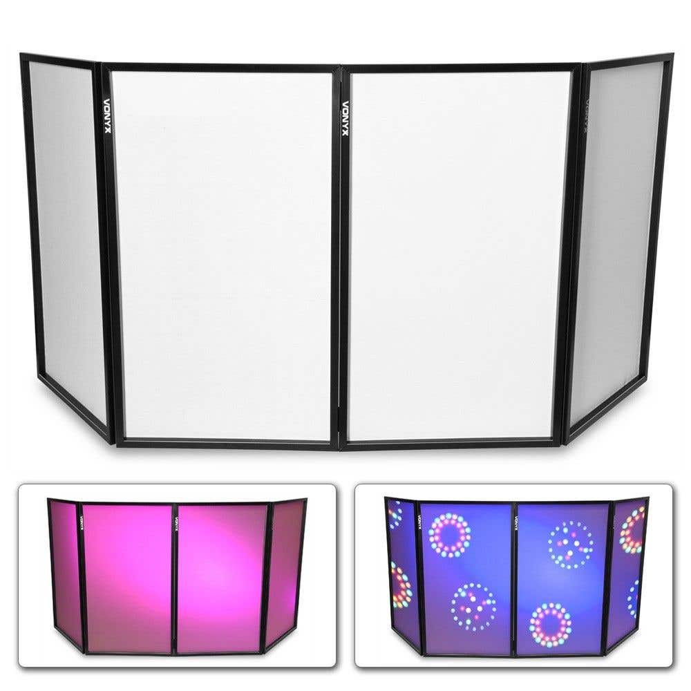 Vonyx DB2 Pantalla DJ plegable 120 x 70 Blanco (4 Paneles)