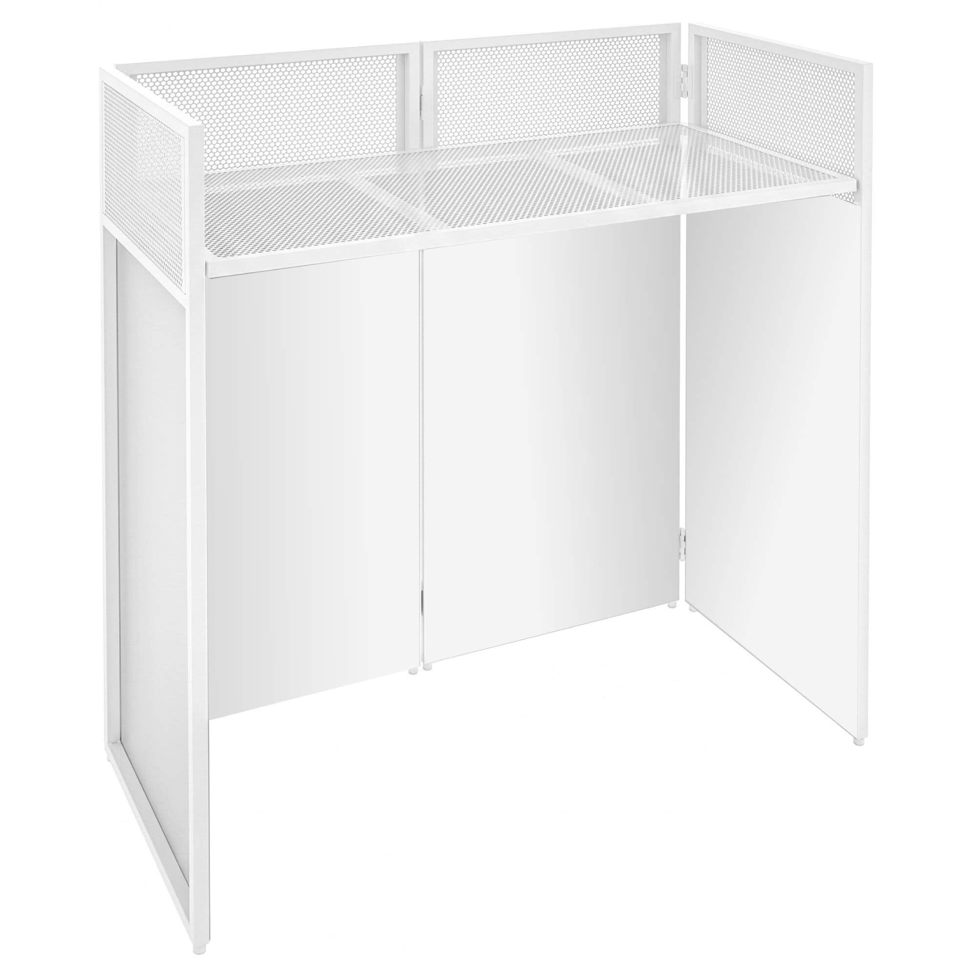 Vonyx DB4W - Cabina DJ Plegable Blanca con Licra, Bolsa de Transporte y Mesa de 1 Metro
