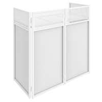 Vonyx DB4W - Cabina DJ Plegable Blanca con Licra, Bolsa de Transporte y Mesa de 1 Metro