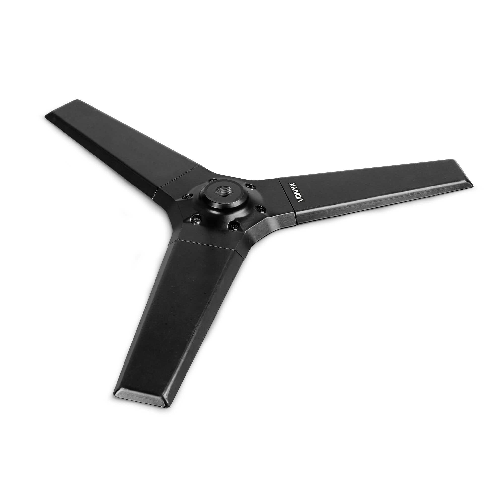 Vonyx MPS-B67T – Base plate triangular universal con rosca M20, acero resistente 70 kg para soporte de altavoces e iluminación, color negro