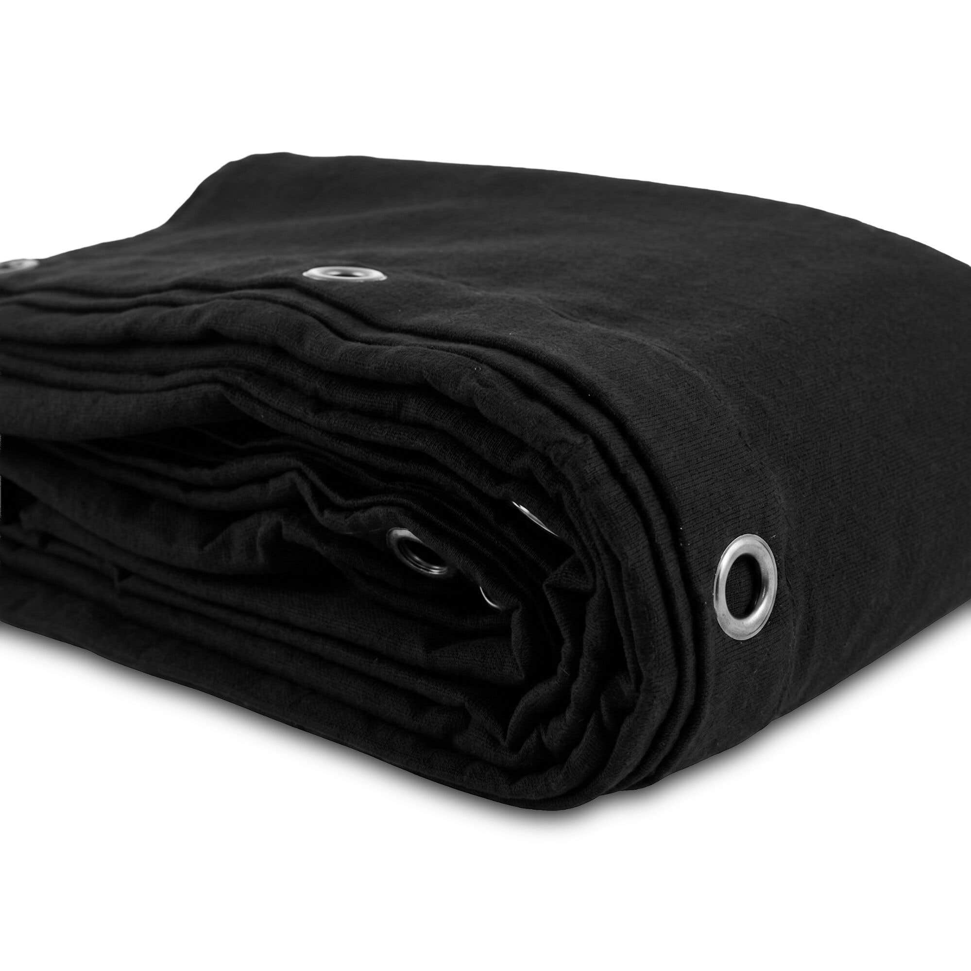 BeamZ Pro STAGE-SKIRT320 100x600 cm Negro – Falda de Escenario Ignífuga 320 g/m² con Velcro