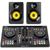 Vonyx Loop300 + SMN40B - Pack controladora DJ con entrada de micro, monitores de estudio 100W y cable