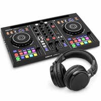 Vonyx Loop300 + HDX50BK - Pack controladora DJ con efectos, entrada de micro, salida RCA y auriculares
