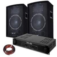 SkyTec DJ Combinación de altavoz y amplificador 400W