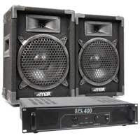 MAX Conjunto completo de altavoces MAX8 de 400 W con amplificador