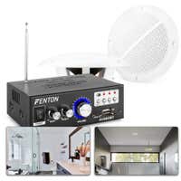 Altavoces de baño empotrados Fenton BS05 - Conjunto de altavoces impermeables con amplificador - Bluetooth - 5 pulgadas