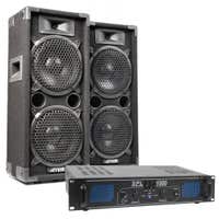 Pack completo de 2 altavoces MAX28 y amplificador de 1000W Skytec SPL1000 conjunto completo