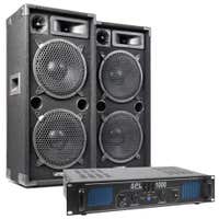 MAX Conjunto completo de altavoces MAX210 de 2000 W con amplificador
