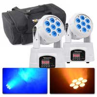 BeamZ MHL74 Cabezas móviles color blanco 2 unidades + Maleta de transporte