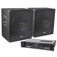 Vonyx 2000W Pack de 2 subwoofers con amplificador y cables