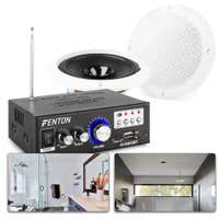 Altavoces de baño Fenton BS06 integrados - Conjunto de altavoces impermeables con amplificador - Bluetooth - 6,5 pulgadas