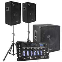 SkyTec 2.1 pack completo DJ live 1100 vatios con mezclador y cables