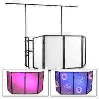 Vonyx mobiele DJ Booth met meubel, scherm en lichtbrug