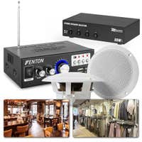 Sistema de sonido de 4 zonas con mini amplificador Bluetooth y 8 altavoces