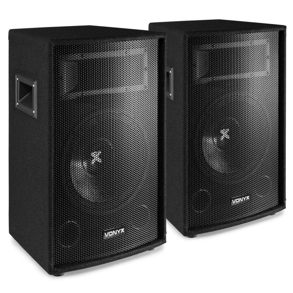  Vonyx SL12 Conjunto de altavoces- Dos altavoces de 12" y 600 W (total 1200 W máx.)
