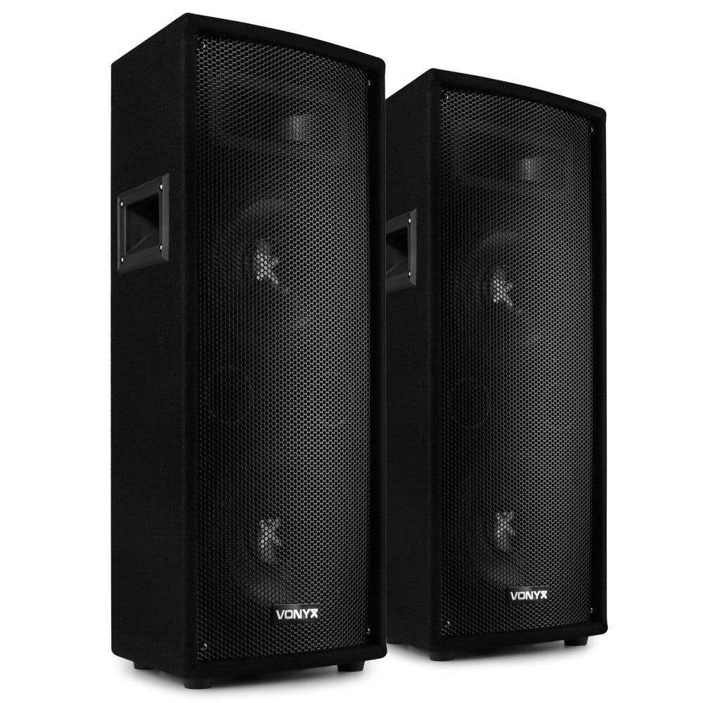 Vonyx SL28 Conjunto de altavoces - Dos altavoces con 2 woofers de 8" - Potencia del conjunto 1600W máx.