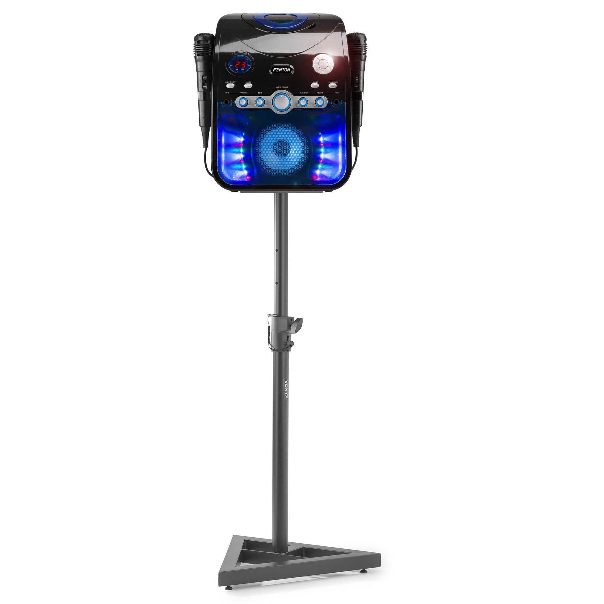 Fenton SBS20B Conjunto de karaoke con Bluetooth y soporte - Negro