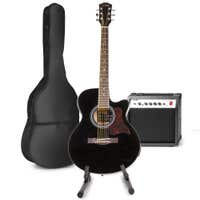 Set de guitarra electroacústica MAX ShowKit con soporte - Negro