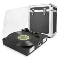 Tocadiscos Fenton RP108B negro con estuche para 60 discos