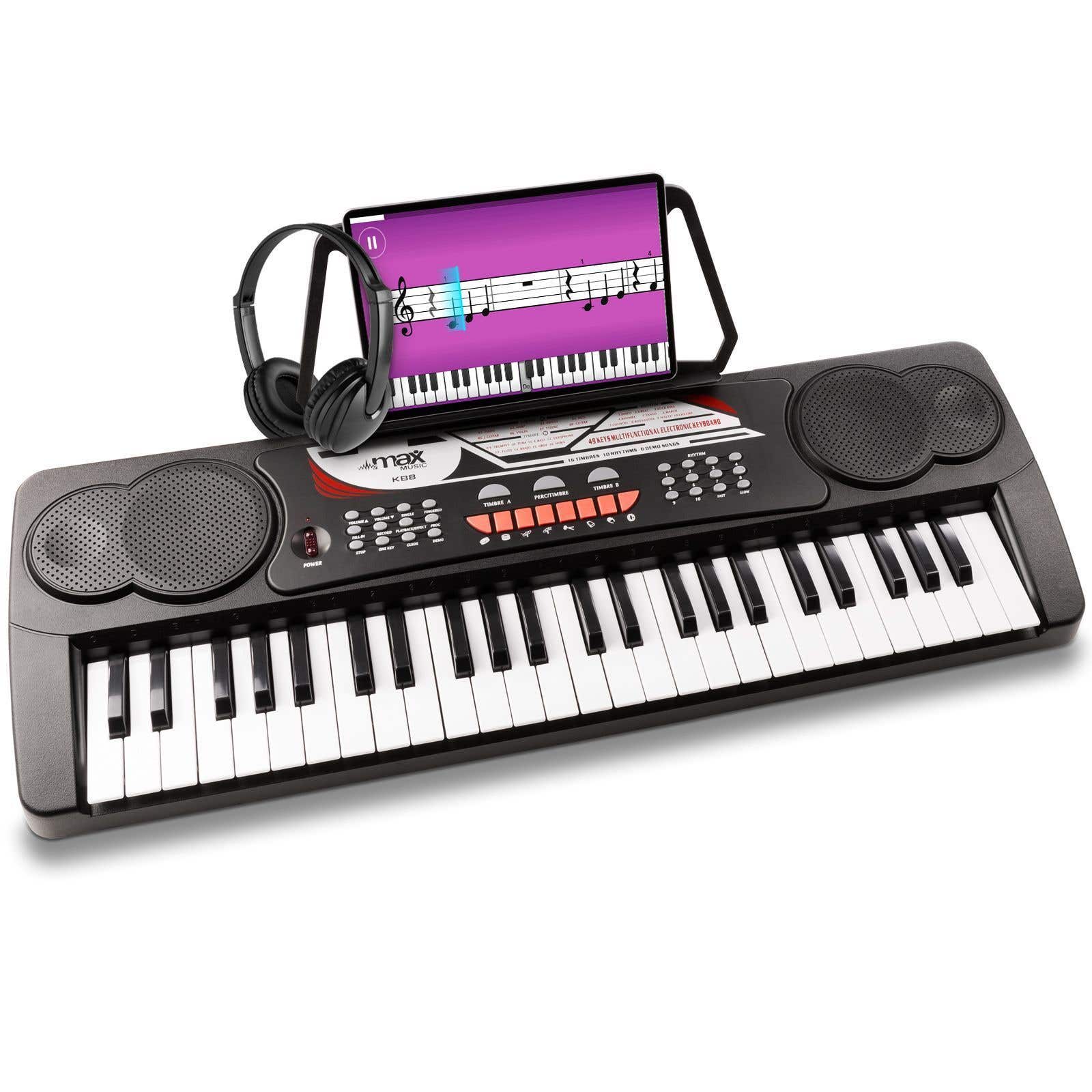 MAX KB8 Piano teclado con 49 teclas y auriculares