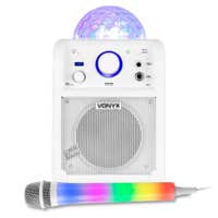 Equipo de karaoke Vonyx SBS50W con Bluetooth y micrófono LED - Blanco