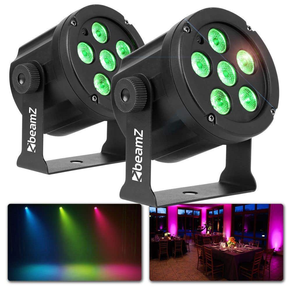 BeamZ SlimPar30 pack - Juego de 2 unidades SlimPar30 foco con 6x 3W LEDs