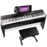 MAX KB6W Piano digital con 88 teclas, mueble, banco y auriculares