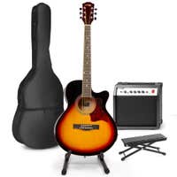 Guitarra electroacústica MAX ShowKit con soporte y reposapiés