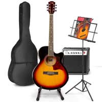 Guitarra electroacústica MAX ShowKit con soporte y guitarra - Sunburst