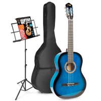 Guitarra acústica clásica MAX SoloArt con atril - Azul