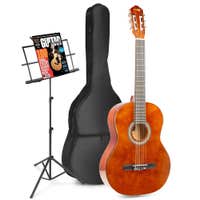 Guitarra acústica clásica MAX SoloArt con atril - Marrón (madera)