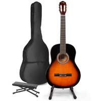 Guitarra acústica clásica MAX SoloArt con soporte y reposapiés - Sunburst