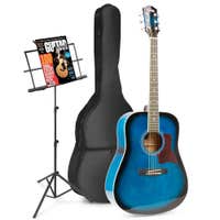 Set de inicio para guitarra acústica occidental MAX SoloJam con atril - Azul