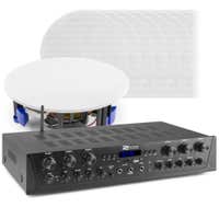 Power Dynamics Sistema de sonido PV260BT de 6 zonas con 12 altavoces de techo
