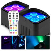 BeamZ BBP94W - Set de 2 Uplights con batería 4 LEDs de 12W y DMX inalámbrico