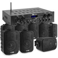 Pack de audio con Amplificador Power Dynamics PV240BT + 4 juegos de altavoces BGO30 negros + cable de altavoz de 100 m