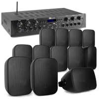 Power Dynamics pack de sonido con Amplificador PV260BT + 6 juegos de altavoces BD50B negros + cable de altavoz de 100 m