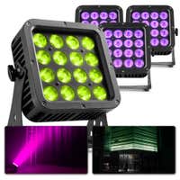 BeamZ Juego de 4 focos LED de exterior baño de color StarColor128 - 16x 8W RGBW